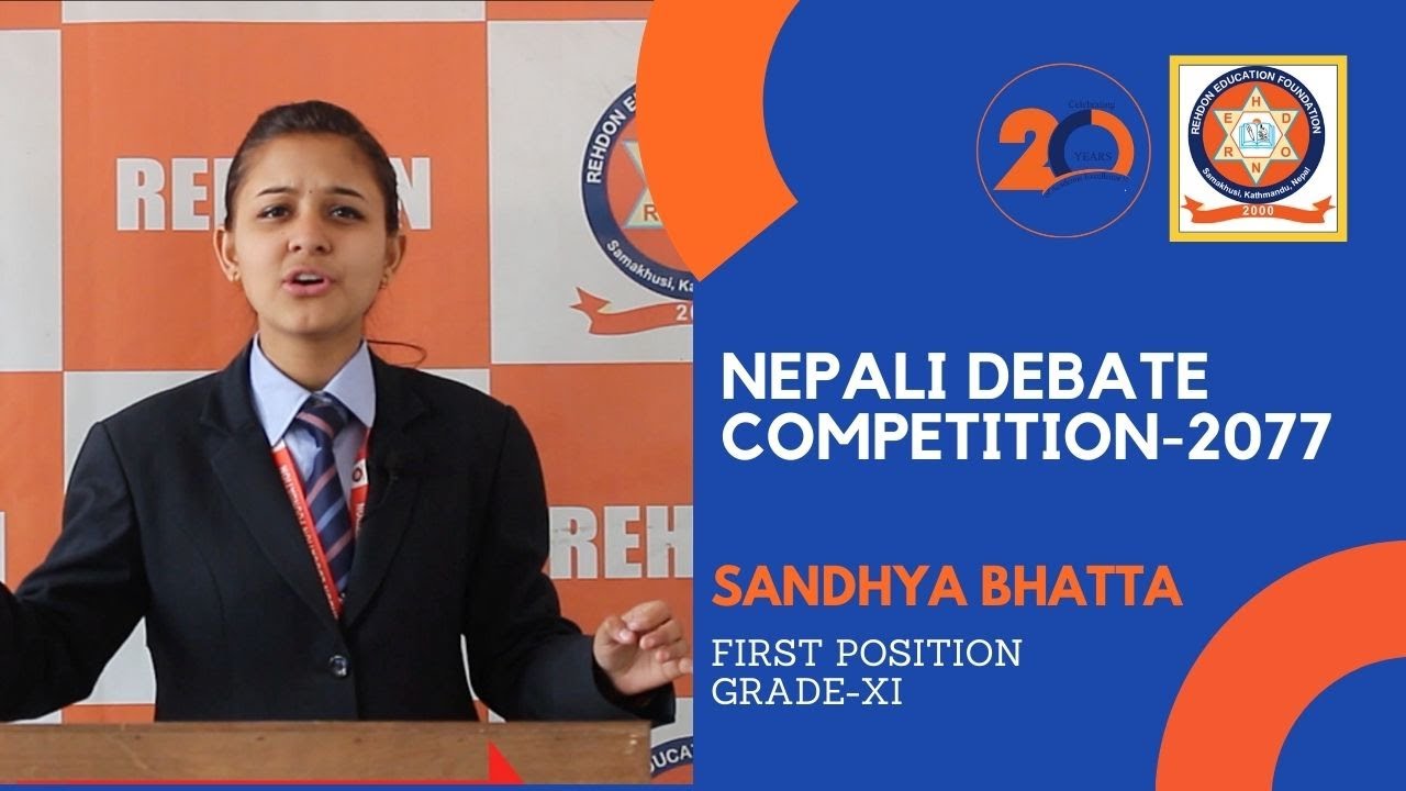 NEPALI DEBATE COMPETITION 2077 (GRADE-XI & XII) SANDHYA BHATTA FIRST POSITION