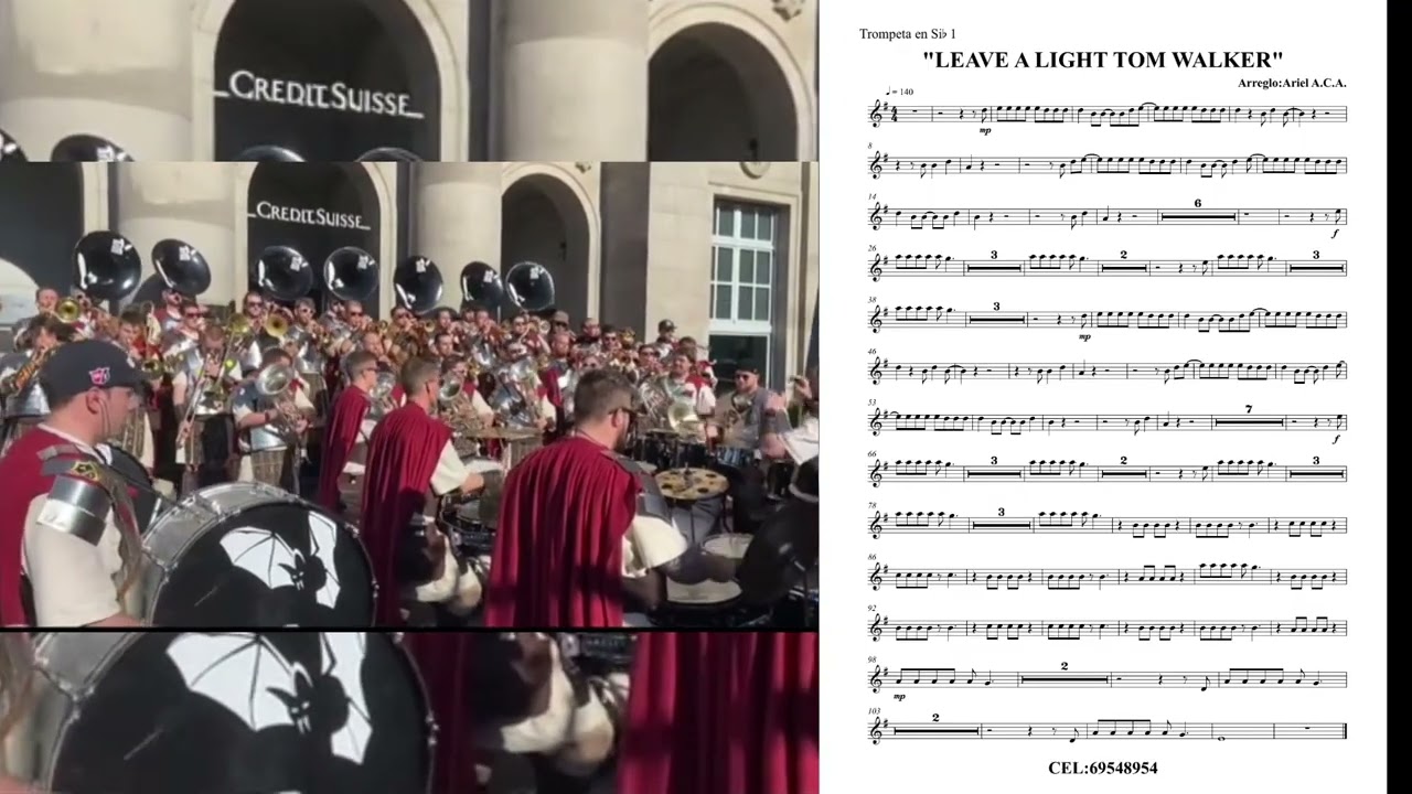 LEAVE A LIGHT TOM WALKER /Partitura para Banda