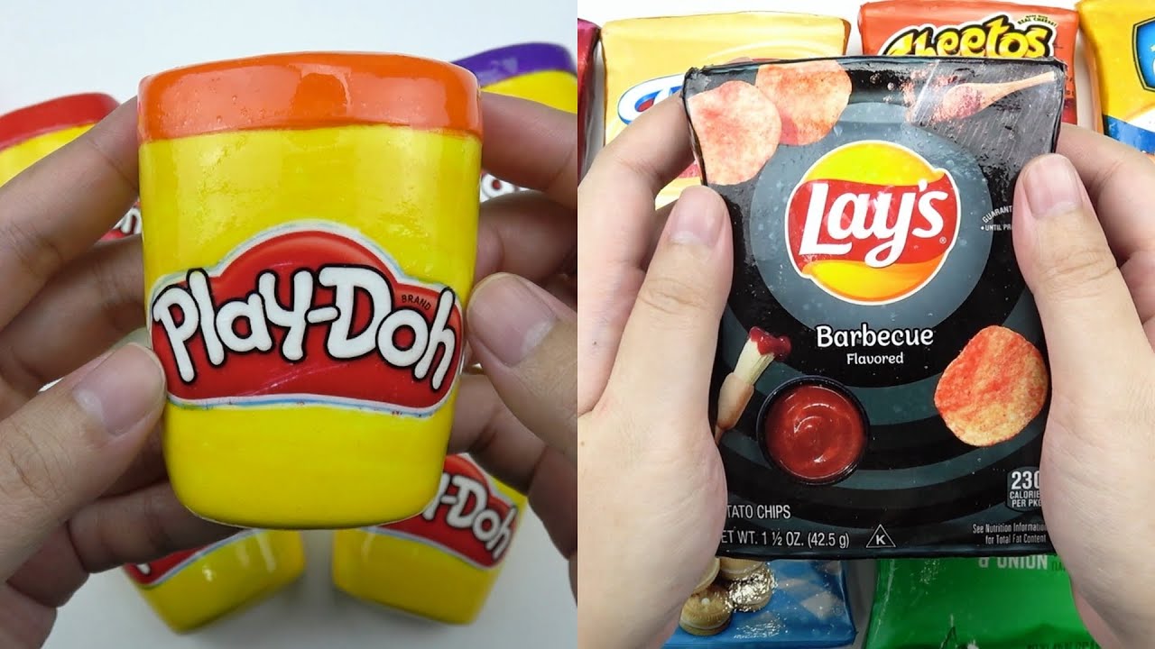 Clay Cracking Compilation #140 - Stress Relief II ASMR #playdoh #lays #snacks