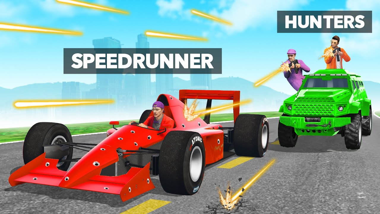 F1 Speedrunner Vs Hunters In GTA 5!