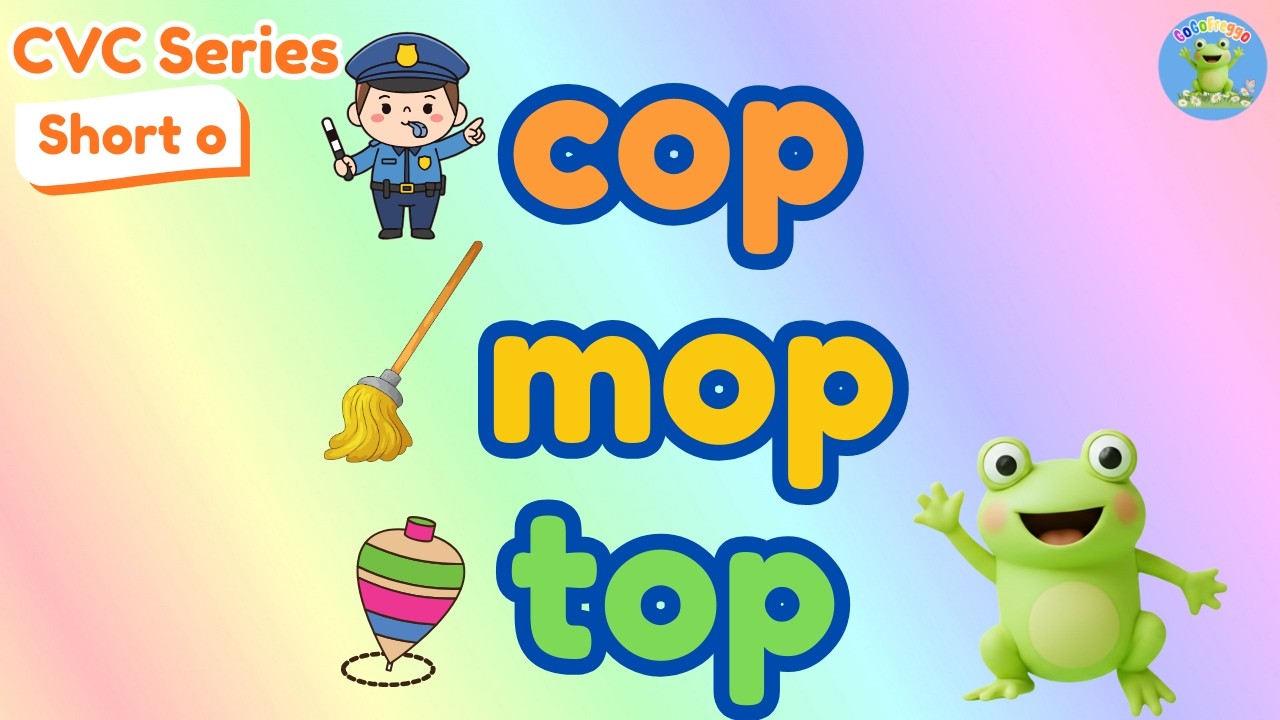 Short O CVC Words | OP Word Family (COP MOP HOP) | Phonics Reading Practice for Kids | Learn to Read
