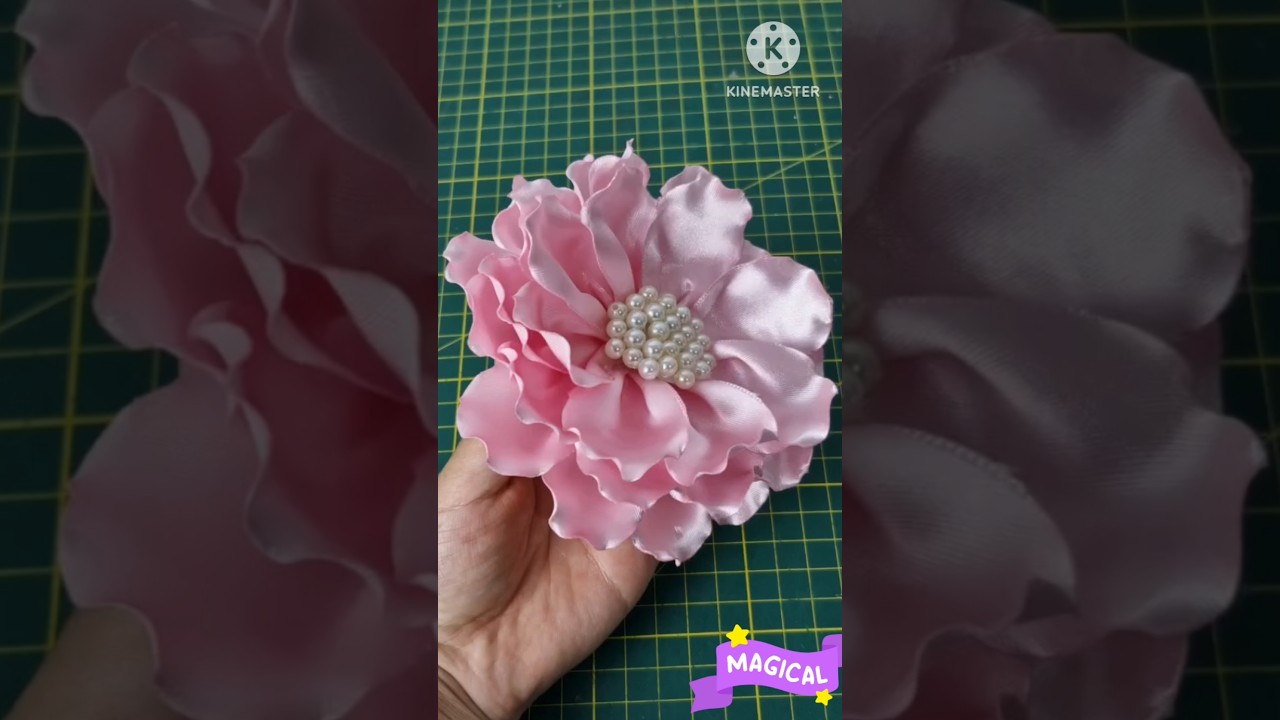 How to Make Ribbon Flower | Step by Step DIY Flower Craft #Viralshorts #shorts #ytshorts
