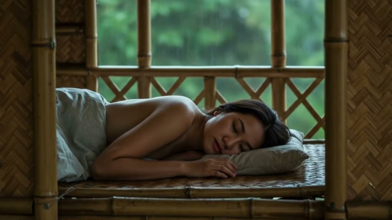 Heavy Rain on a Village Bamboo House – Nature’s Perfect Sleep Sound