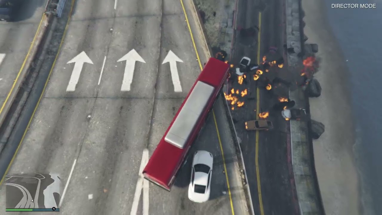 10 Minutes Of GTA5 NPCs Driving Off An Overpass