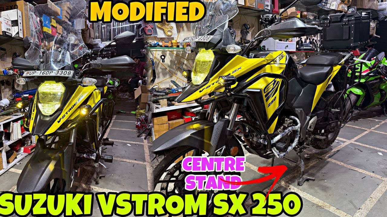 SUZUKI VSTROM SX 250 kam budget me bhi tagdi loaded Modification | Crash Guard | TopBox |