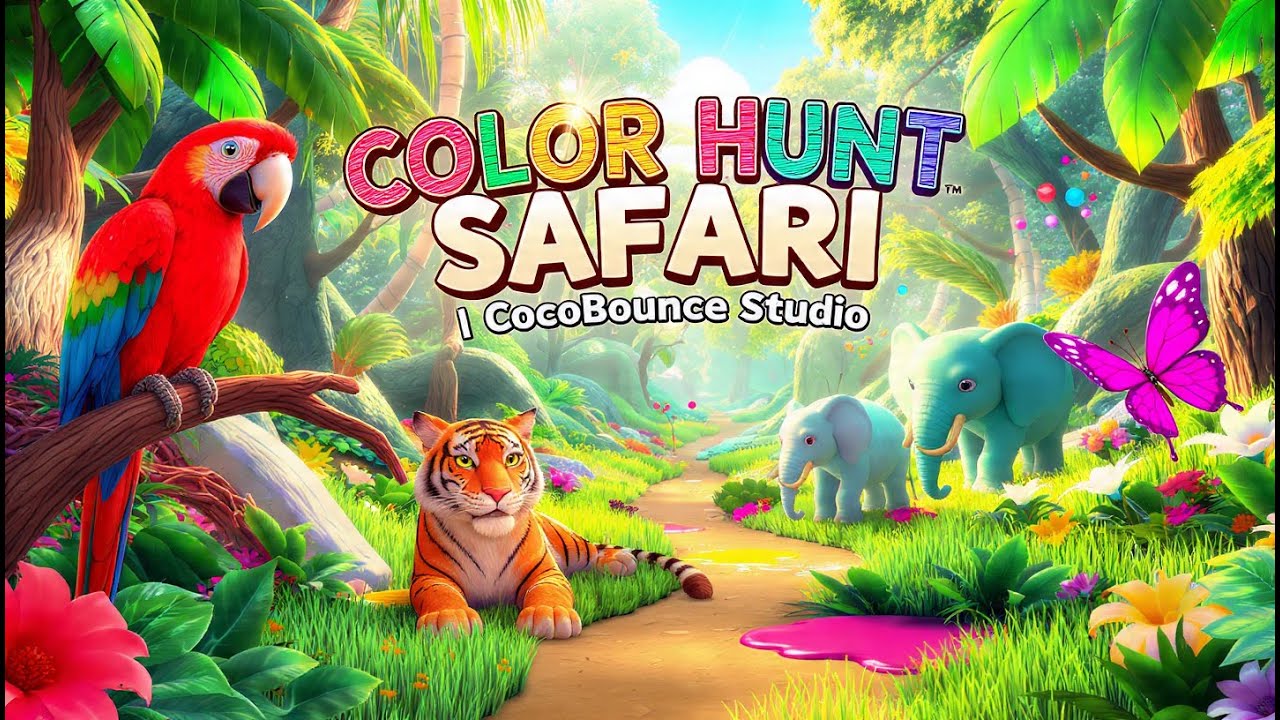 “Color Hunt Safari | Guess the Hidden Colors! | Fun 3D Learning for Kids | CocoBounce Studio”