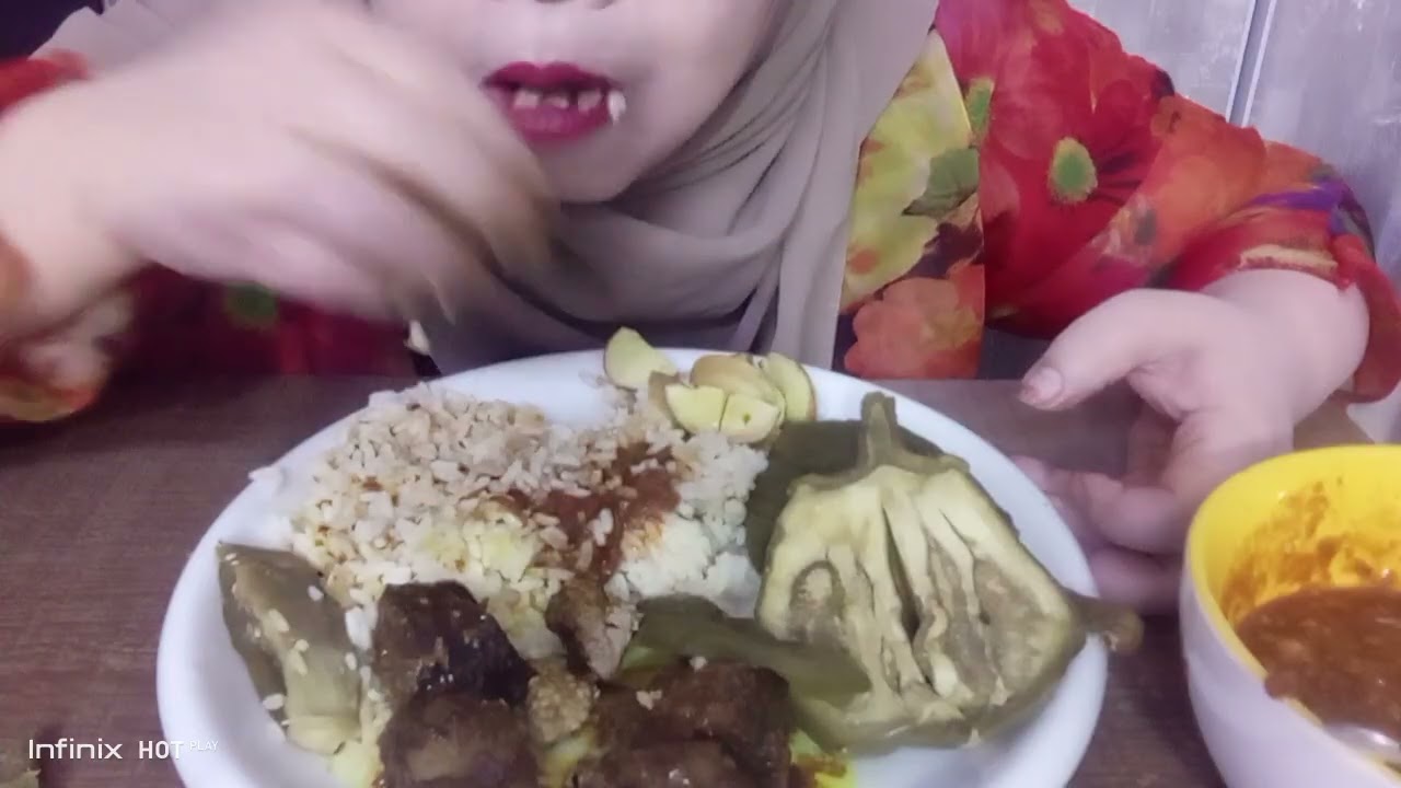 Sambal Terasi ,Terong Hijau Rebus Dan Sate Goreng Ati Sapi @abunaseer.9605 