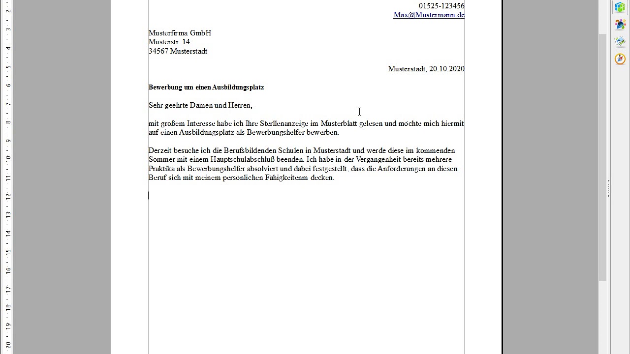 Wie formuliere ich ein Anschreiben für eine Bewerbung ?