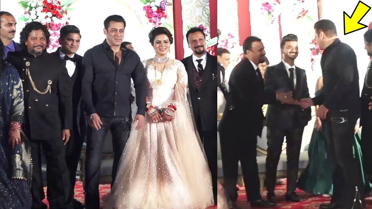Salman Khan Surprises Guests By Attending Makeup Dada Son's Wedding