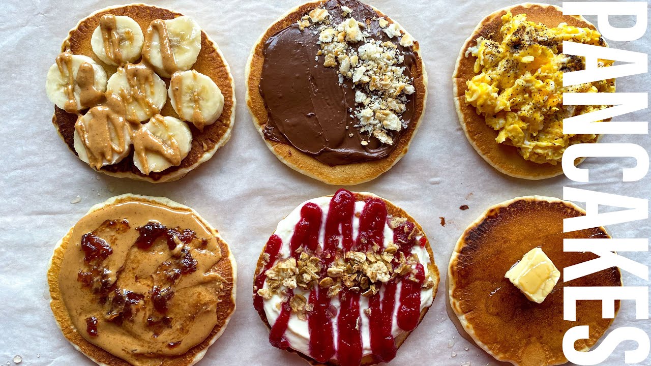 How to make Fluffy Mini Pancakes | 1 Recipe 6 Different Toppings