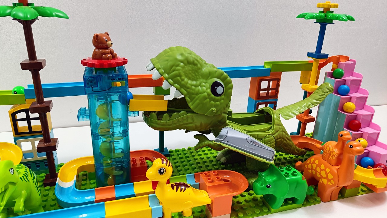🦖 The T-Rex Controls the Race – Marbles Risk Everything Through the Dinosaur Gate!