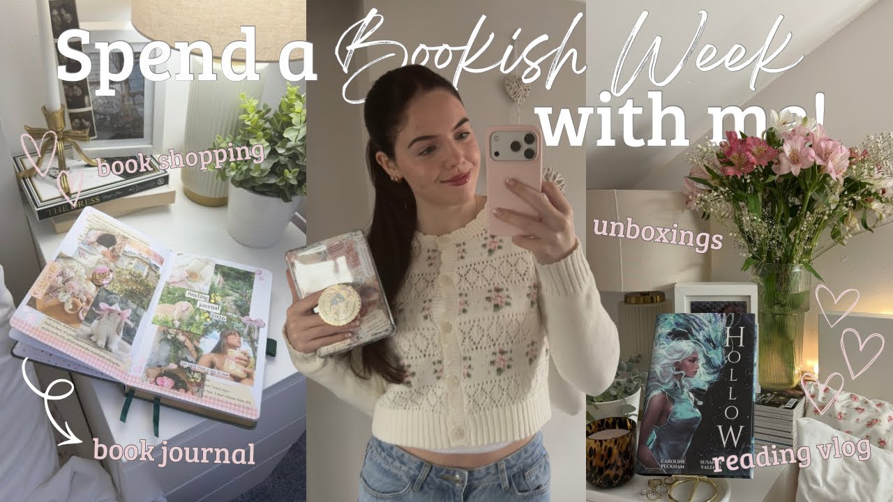 spend a bookish week with me 📖🎀✨ book journaling, bookstores & book mail unboxings *VLOG*