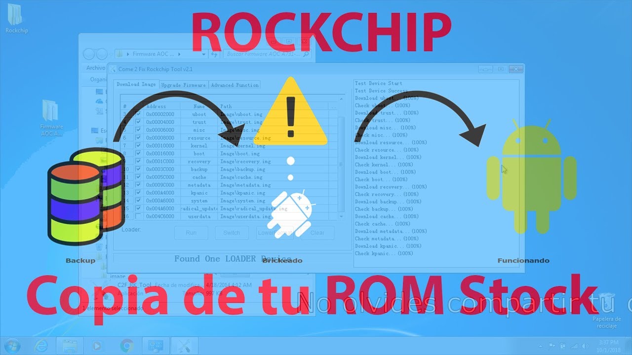 Copia y Restauración del Firmware original Tablet Rockchip - ROM Backup