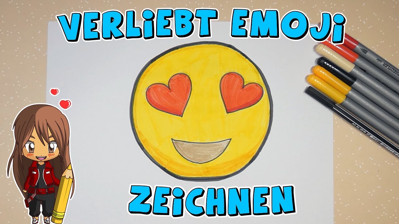 Verliebt Emoji einfach malen für Kinder | ab 4 Jahren | Malen mit Evi | deutsch