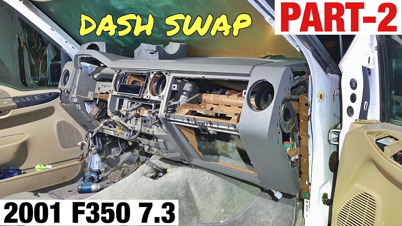 DASH SWAP Part 2 - 2001 F350 7.3 2010 Superduty Dash Swap, Steering Column, Cluster Install