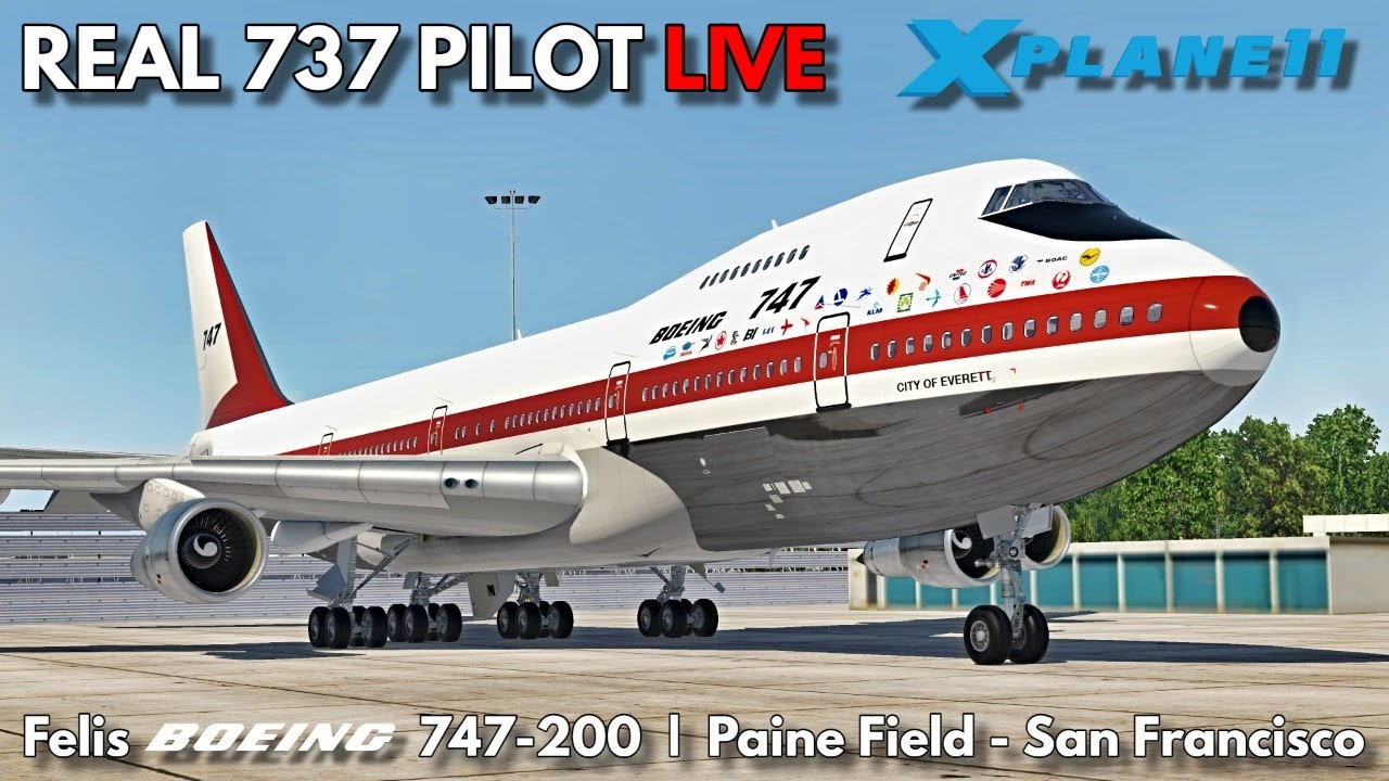 Felis Boeing 747-200 | Full Flight Tutorial by Real 737 Captain | Paine Field - San Francisco | XP11