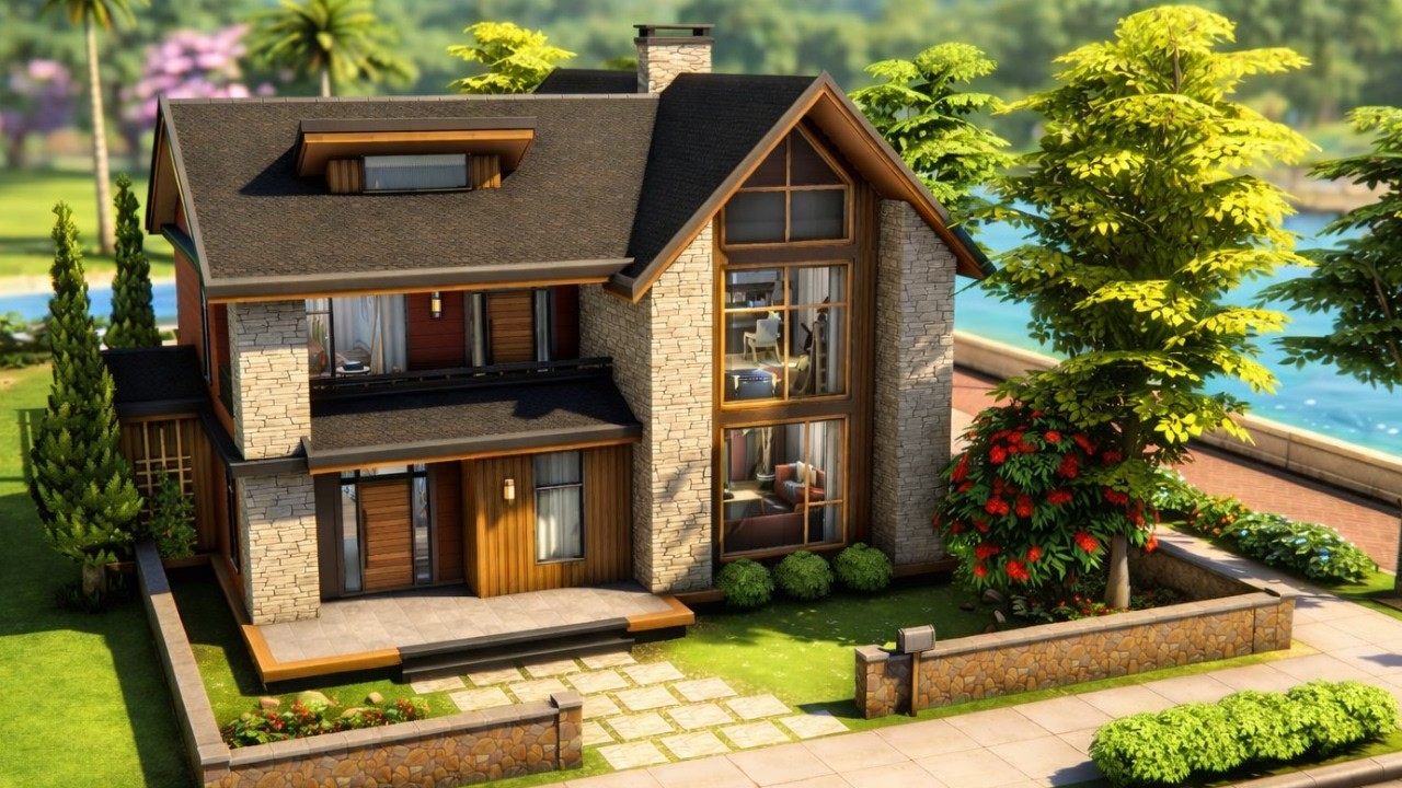 Courtyard Lane Family House 🏡 The Sims 4 Speed Build | No CC