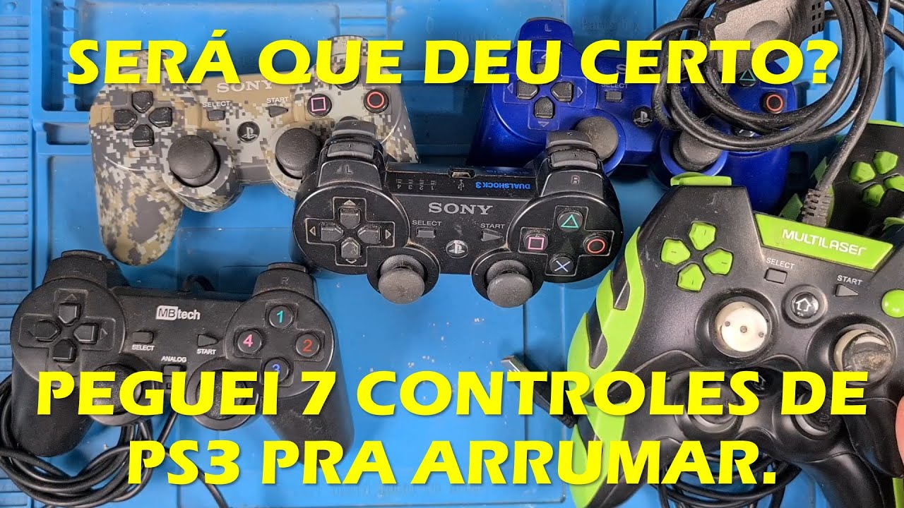 PEGUEI 7 CONTROLES DE PS3 PRA CONSERTAR - SERÁ QUE DEU CERTO? - MANUTENÇÃO DUALSHOCK 3