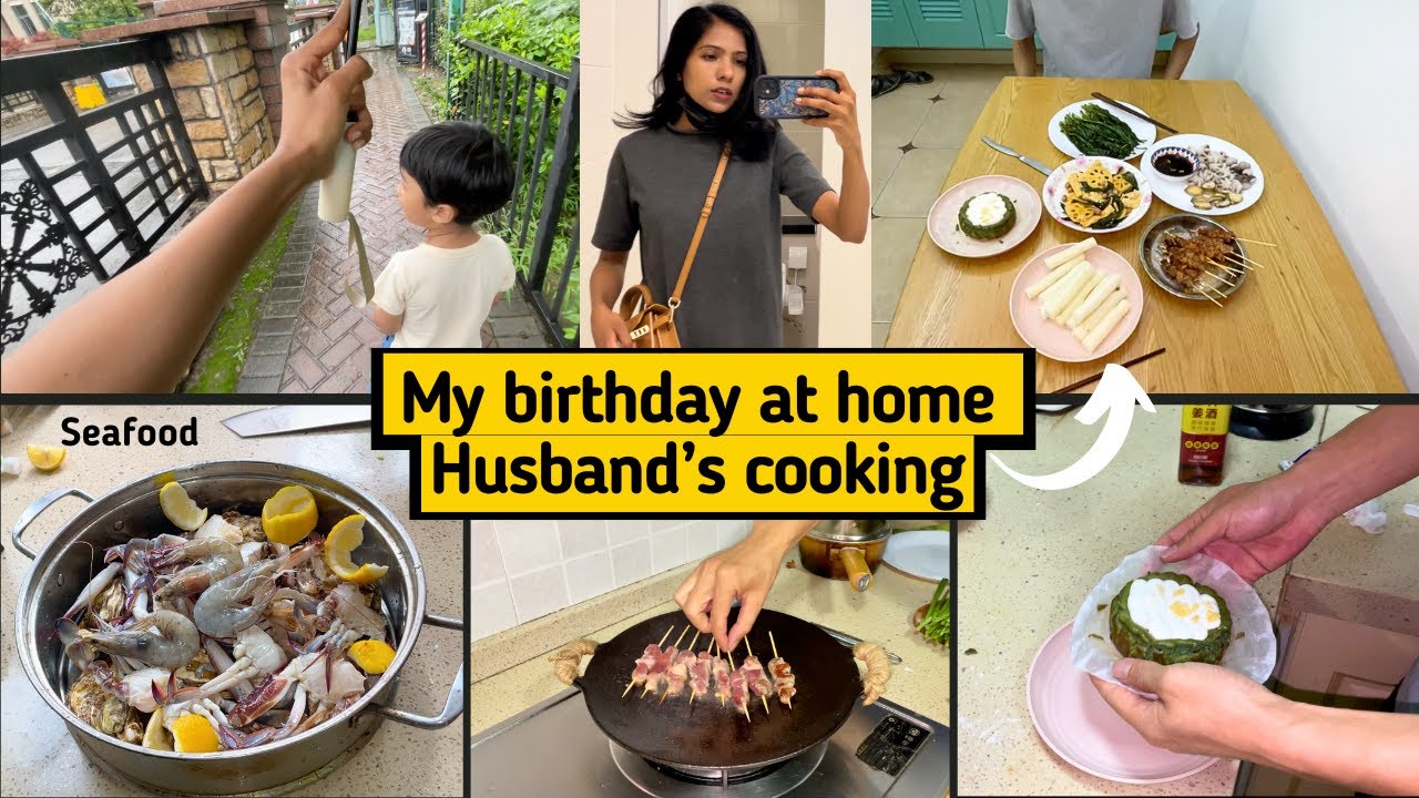 My simple Birthday at home with Husband’s Special Dinner & Matcha cake