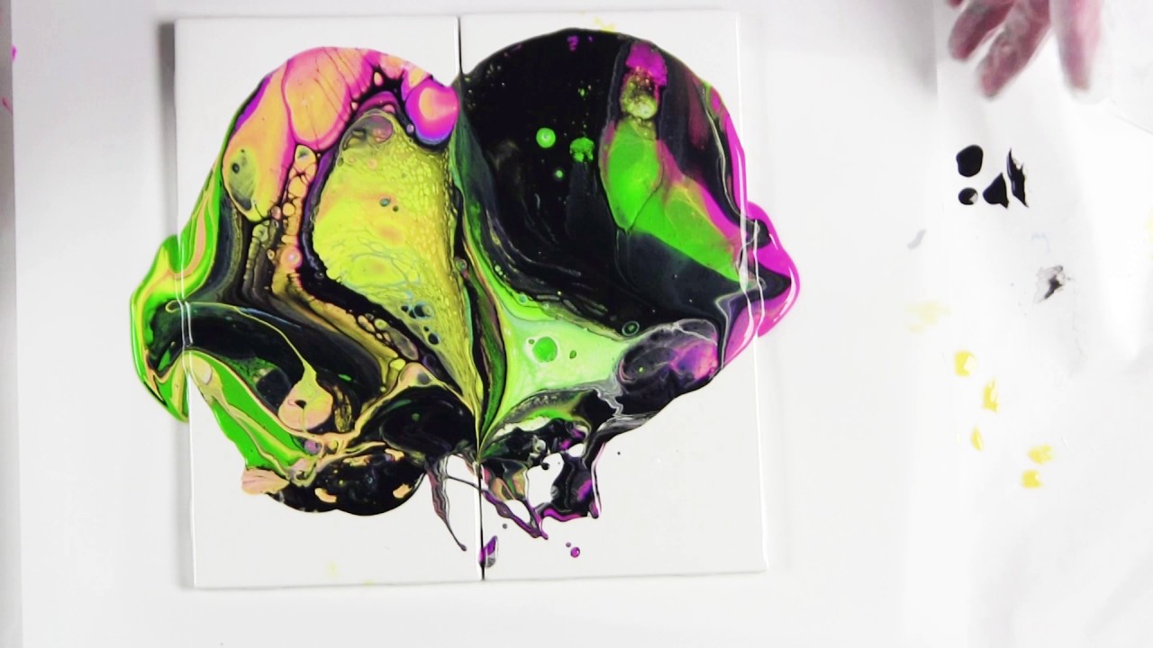 Colour Play Day 3 by, Leslie Ohnstad-Paint Pouring with Primary Elements and Acrylic paint
