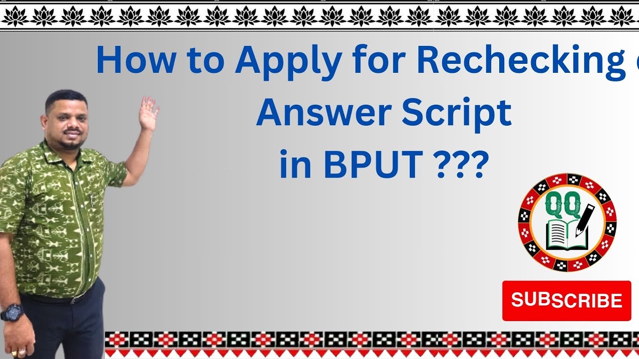 BPUT Rechecking of Answers Scripts-BPUT