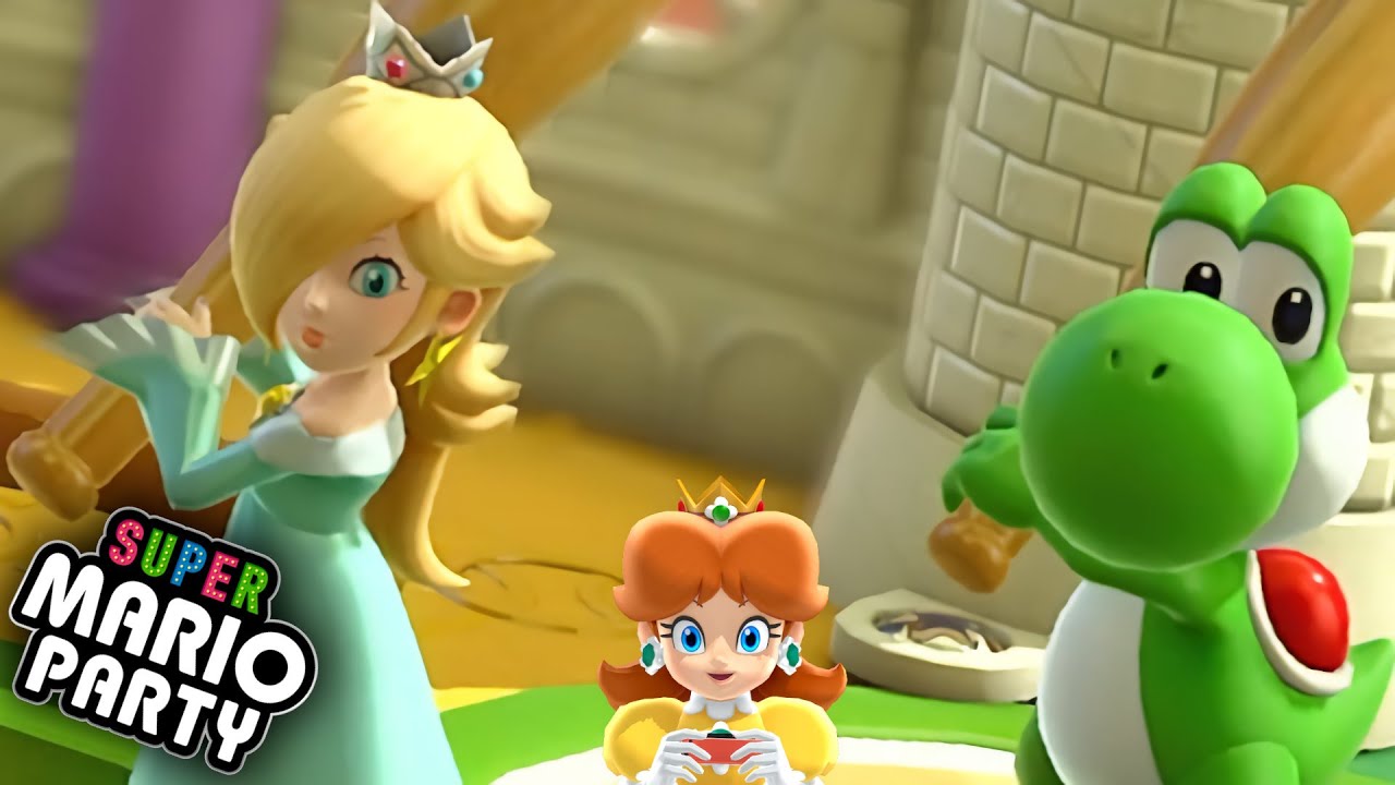 Super Mario Party Mini League Baseball Rosalina and Yoshi vs Bowser Jr and Diddy Kong