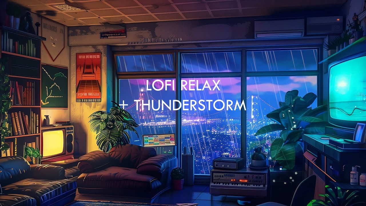 Chill Lofi Mix - Music For Study And Work [Thunderstorm in Background]