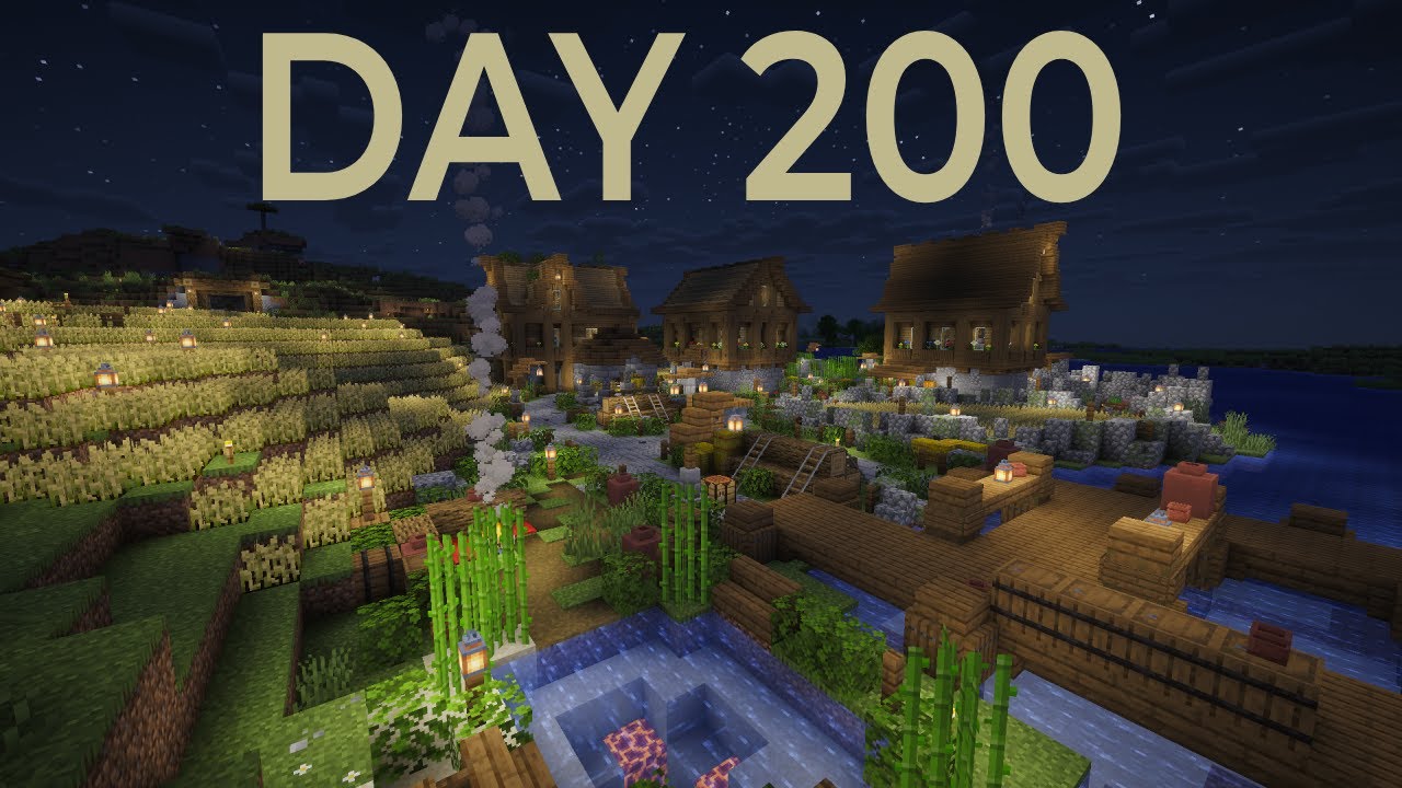 I Built a Medieval Village in 200 Days of Minecraft (Forever World)