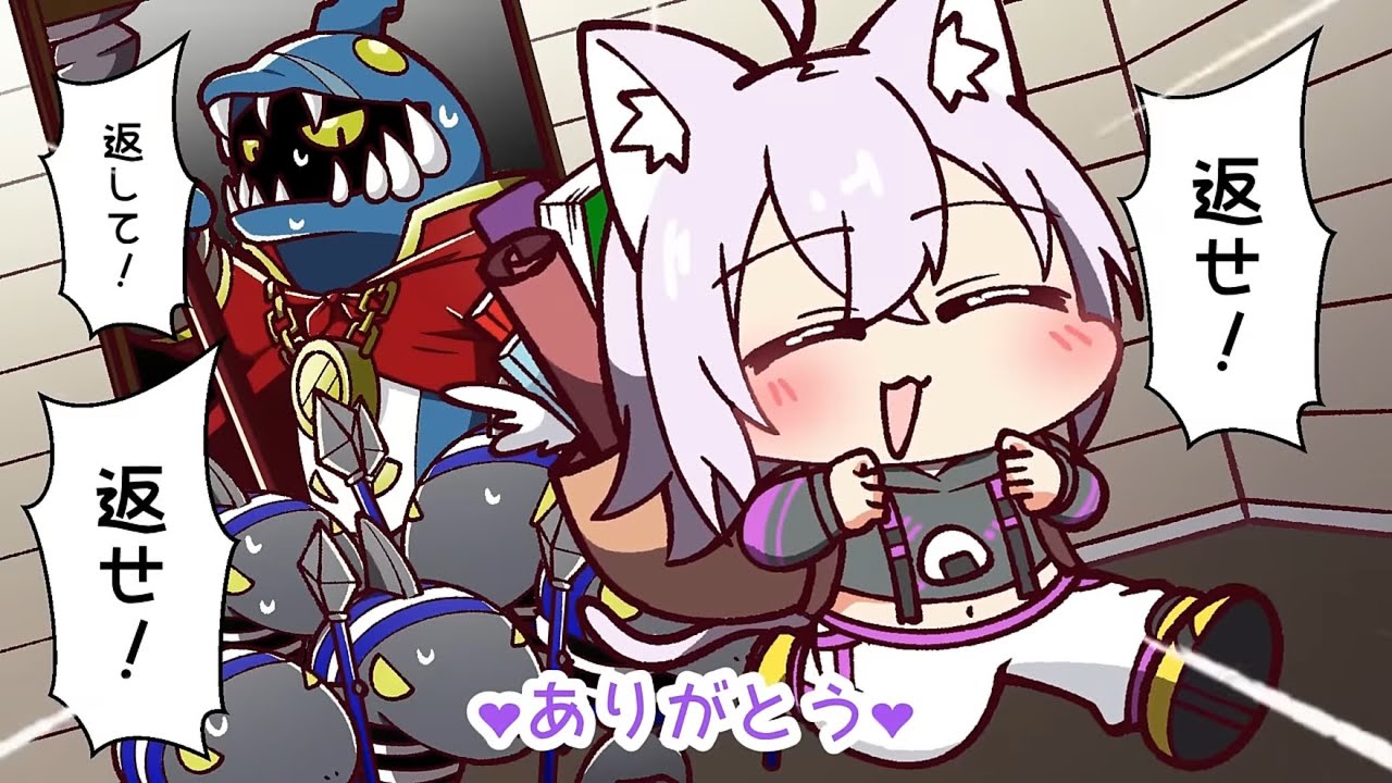 【手描き】『おかゆとジョナサンと海よりも深い愛』【ホロライブ切り抜き／れーらず／hololive】