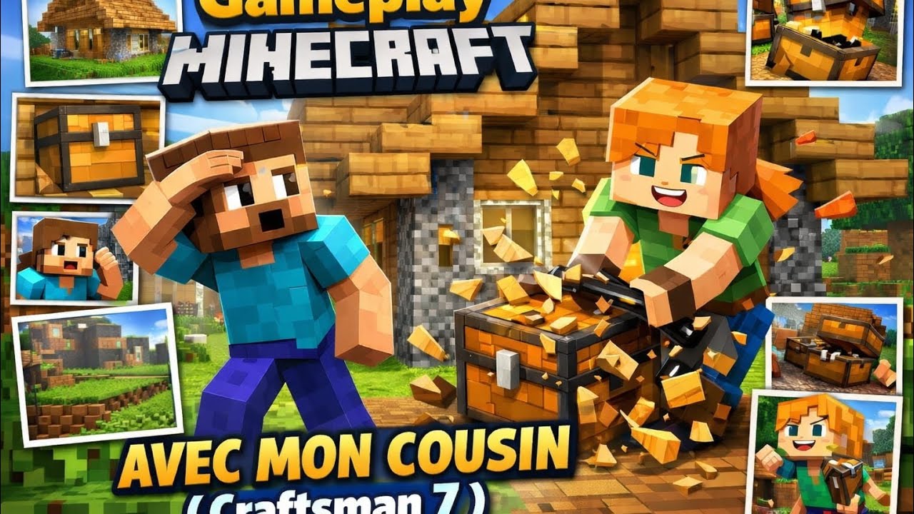 Je troll mon cousin et on visite mon monde minecraft😆😆😆