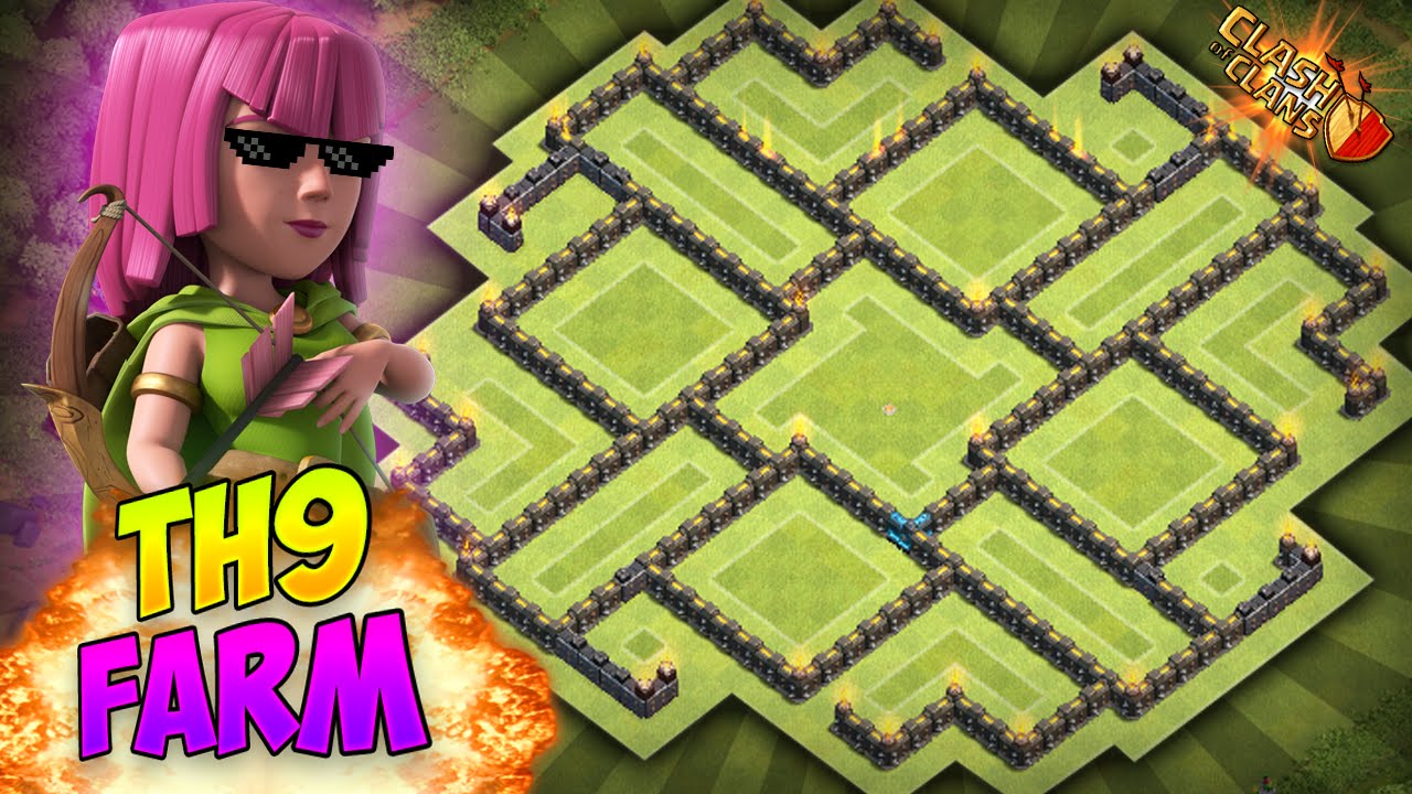 Clash of Clans - BEST AIR SWEEPER TOWNHALL 9 (TH9) FARMING BASE!