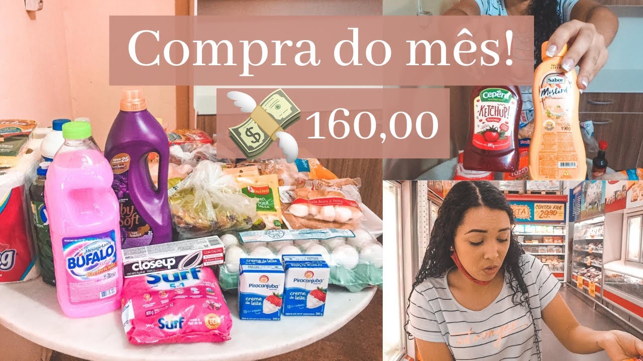 COMPRA DO MES COM $160 REAIS - MORANDO SOZINHA