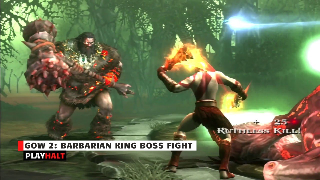 God of War 2 - Barbarian King (Alrik) Boss Fight | HD | PlayHalt