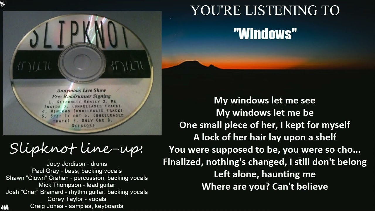 Slipknot - Windows (Corey Version) LYRIC VIDEO
