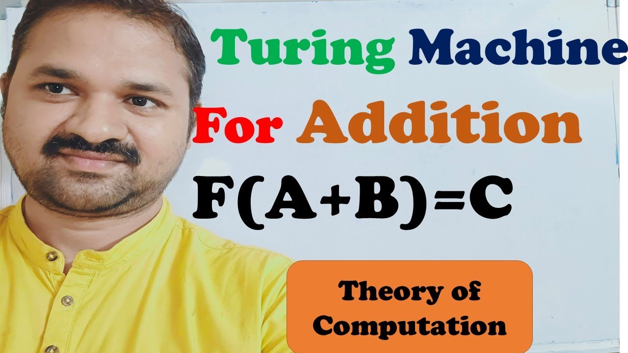 TOC(FLAT) in Telugu | Turing Machine for Addition of 2 numbers | Unary | Implement function F(A+B)=C