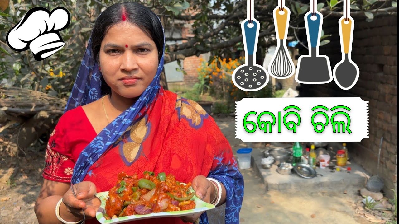 Kitchen Garden Cauliflower to Spicy Chilli  Kobi Chilli Recipe & Cooking Vlog