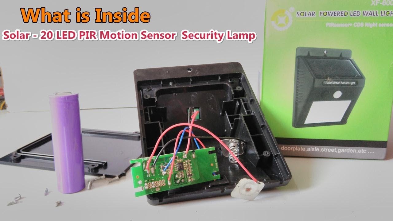 What's Inside For Solar 20 LED PIR Motion Sensor Waterproof Security Lamp  Wall Light | Free Energy