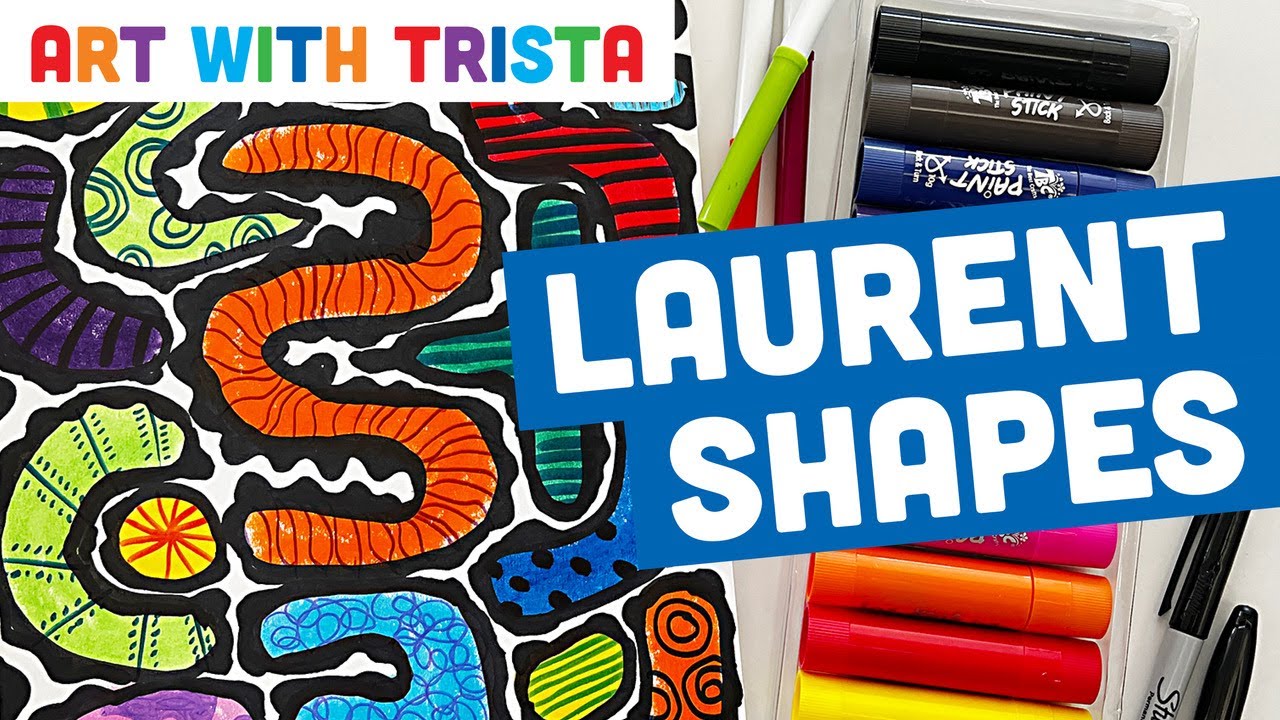Shapes Painting Inspired by Reginald (Reggie) Laurent Art Tutorial - Art With Trista