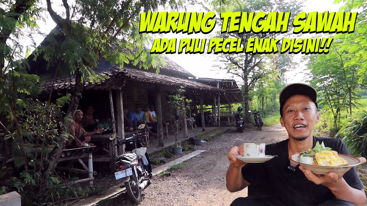 Puli sego pecel enak di warung tengah sawah Gundul! Nuansa pedesaan yang asri!