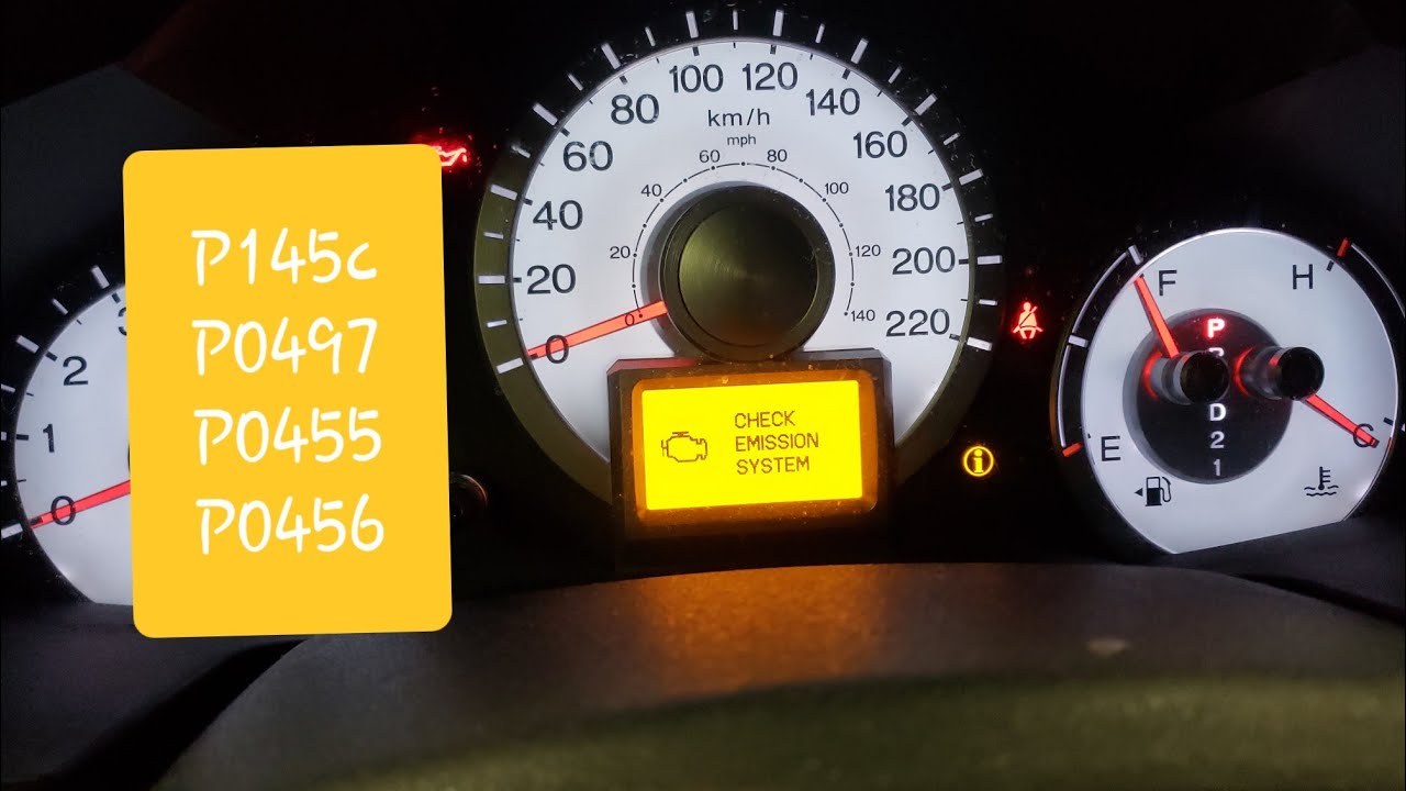 Honda Pilot Odyssey MDX CRV P145c P0497 P0455 P0456 Код испарителя