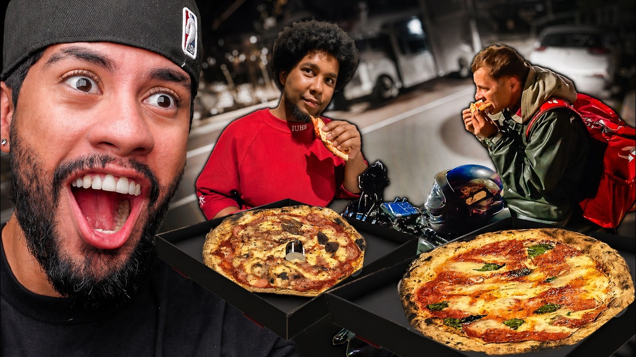 COMEMOS A MELHOR PIZZA DA AMERICA LATINA 🍕 E CHAMEI O MOTOBOY PRA COMER COM A GENTE 😱