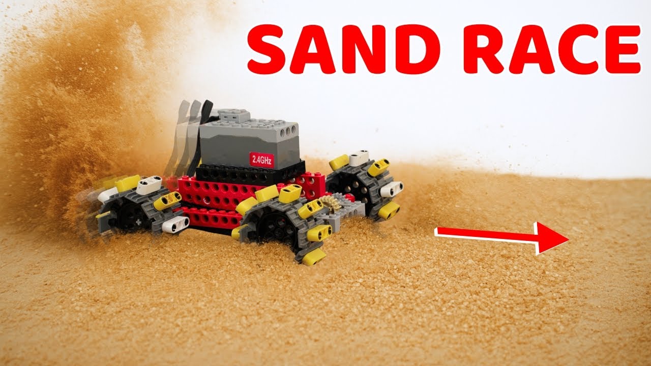 Тестирование гоночных машинок LEGO по песку &mdash; кто быстрее всех? | Lego Boom