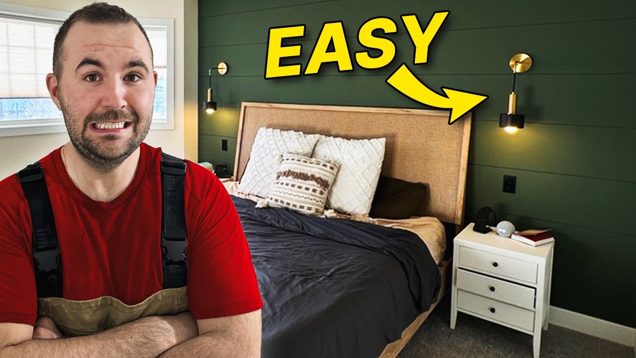 DIY Bedroom Wall Mounted Reading Lights (Wall Sconce Install)