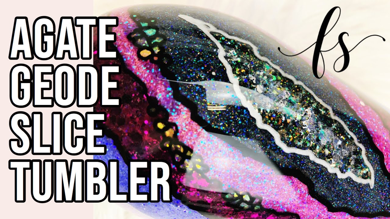 Agate Geode Slice Glitter Tumbler Tutorial
