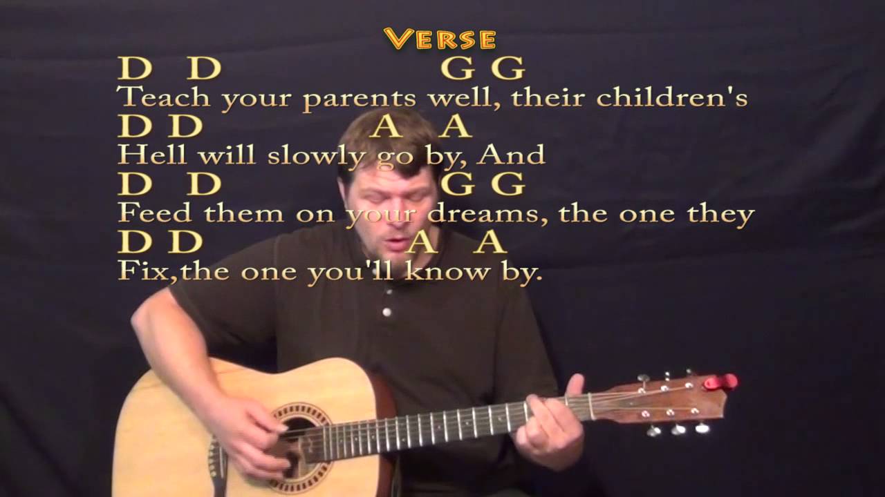 Teach Your Children (CSN&Y) Strum Guitar Cover Lesson with Lyrics/Chords