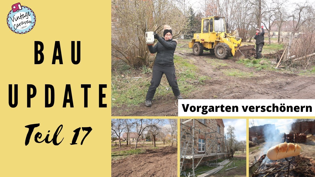 BAUVLOG Teil 17 // Vorgarten verschönern 🚜 // Leinölfarben sind angekommen🎁 // Bäume verschneiden 🌳