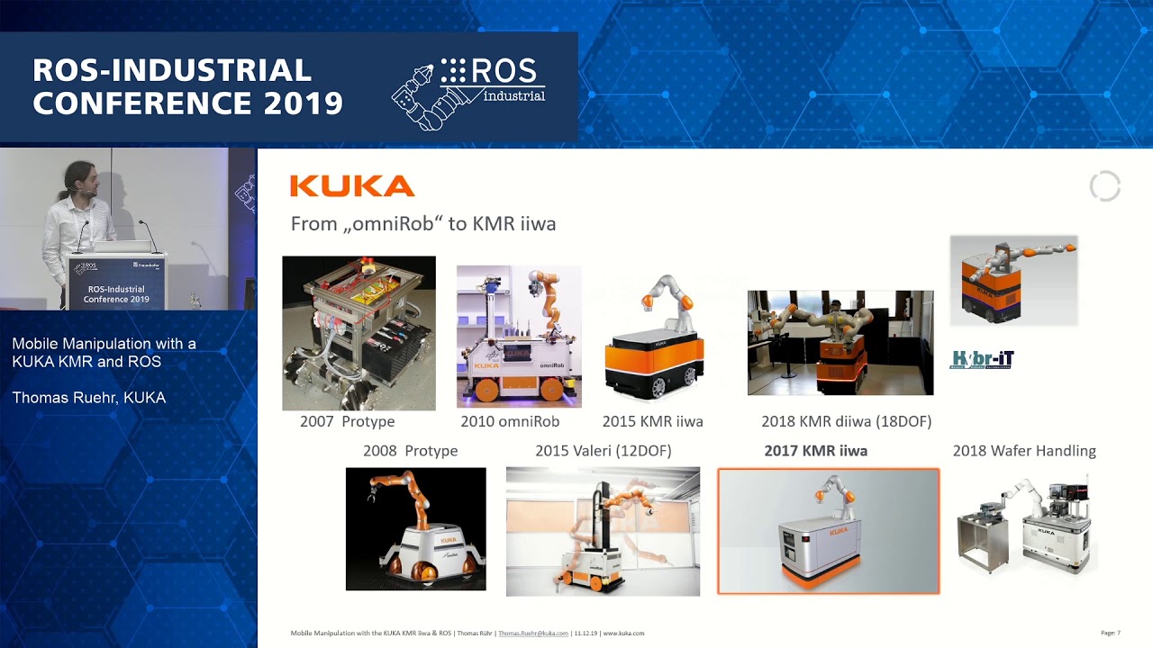 03 - Mobile Manipulation with a KUKA KMR and ROS, Thomas Ruehr, KUKA