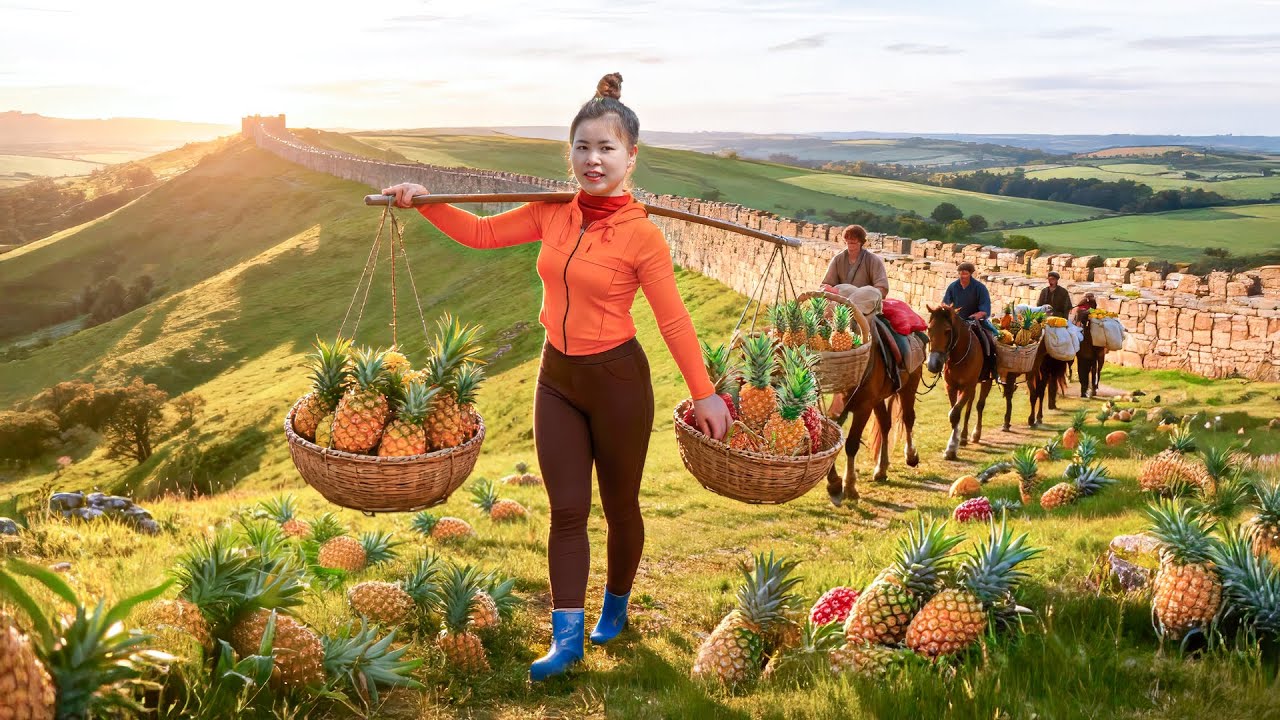 A Long and Painful Journey Harvesting Pineapples to Sell at the Market and   Take care of chickens