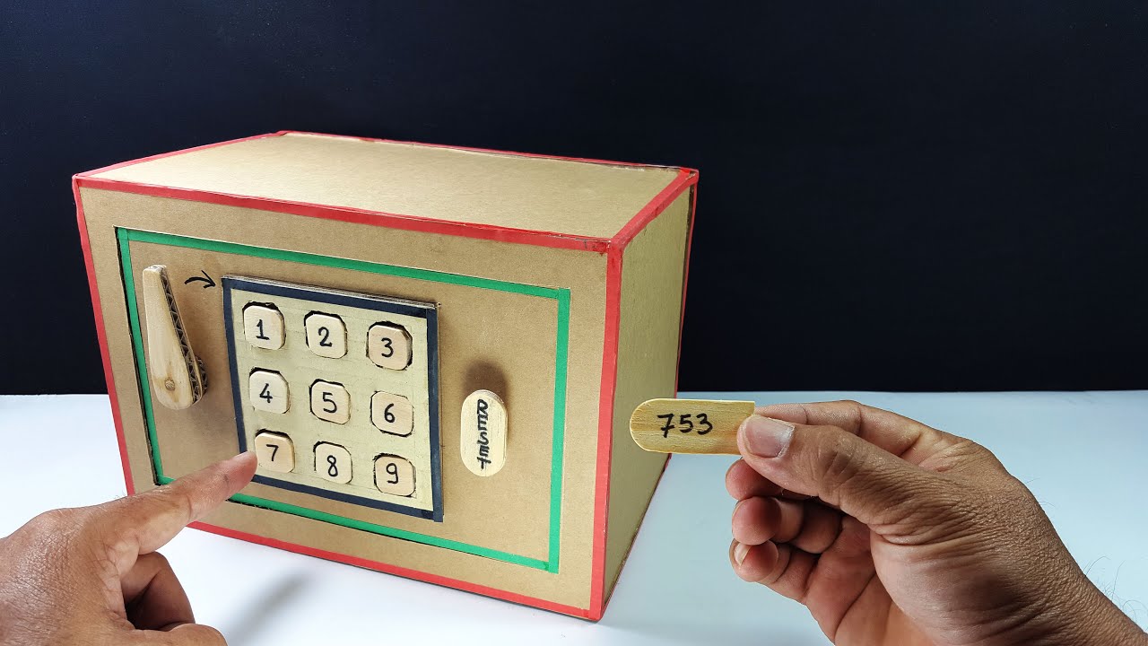 How to make a Safe Box with Numeric Lock from Cardboard