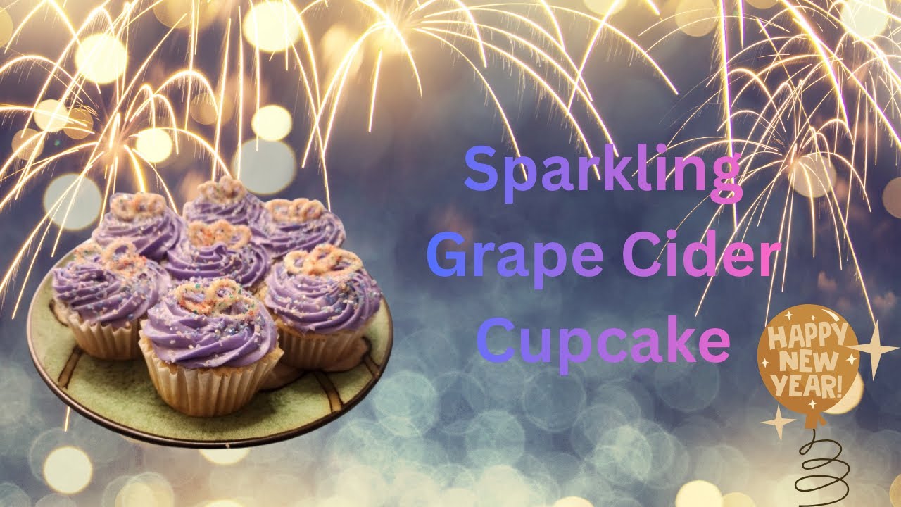 Sparkling grape cider cupcake